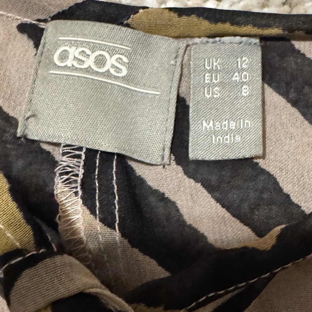 ASOS Animal Print Long Sleeve Mini Dress | Size 8 - Picture 5 of 10